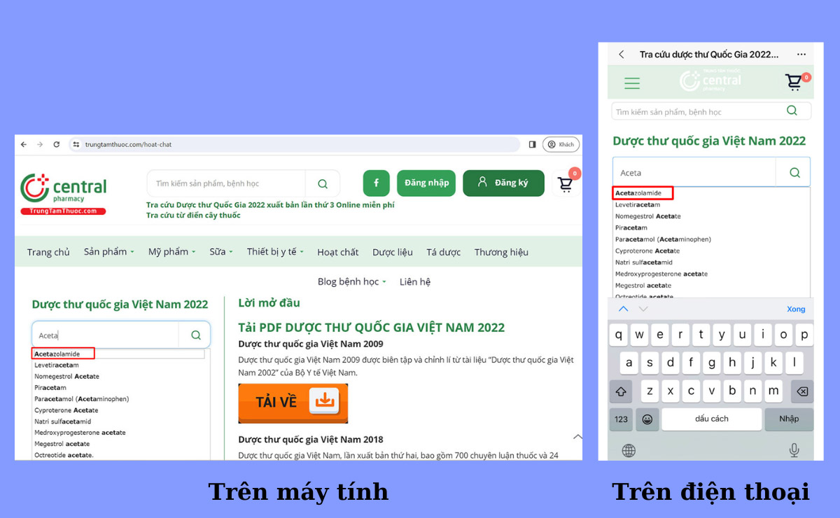 Hình 4.  Nhập từ khóa vào ô tìm kiếm