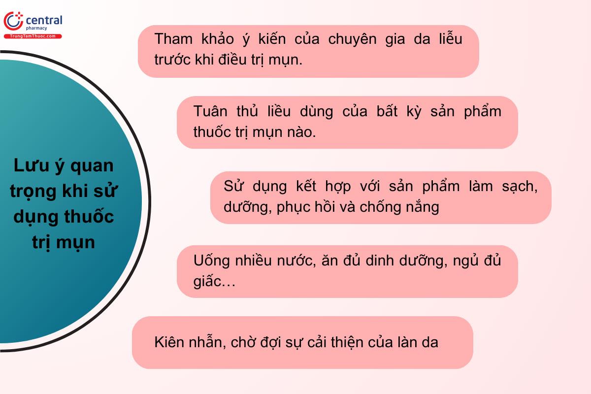 Những lưu ý khi sử dụng thuốc trị mụn