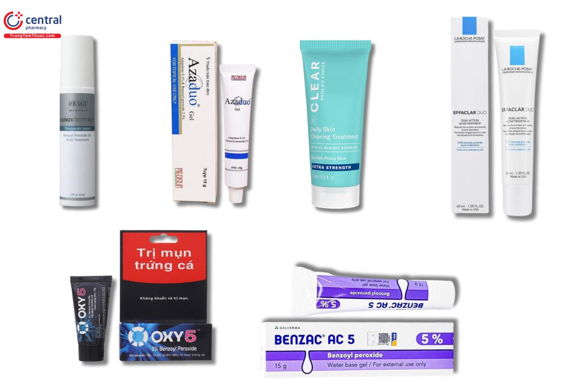 Chế phẩm bôi da trị mụn trứng cá có chứa Benzoyl peroxide