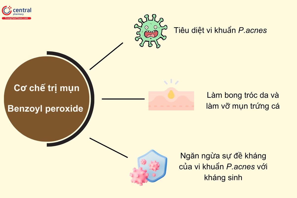 Cơ chế trị mụn của Benzoyl peroxide