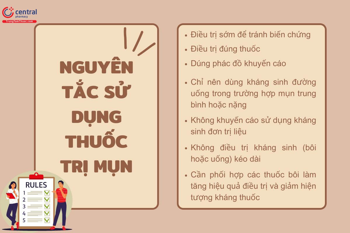 Nguyên tắc sử dụng thuốc trị mụn