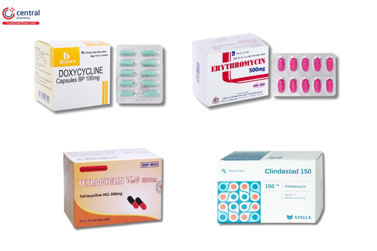 Nhiều loại kháng sinh uống được dùng để trị mụn