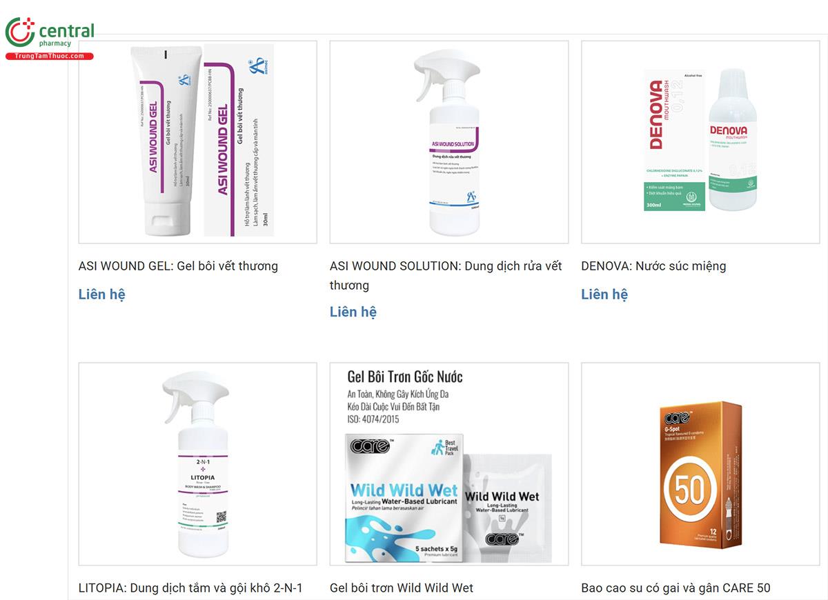 Danh sách sản phẩm của Asimec