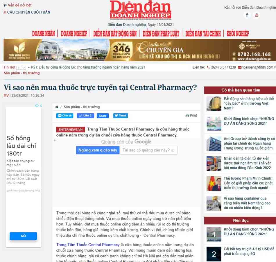 Vì sao nên mua thuốc trực tuyến tại Central Pharmacy?