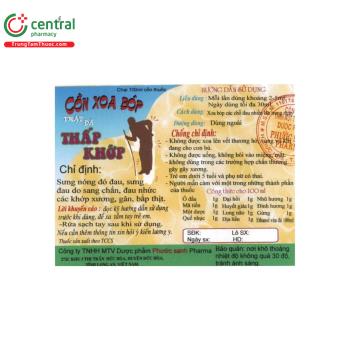 Cồn xoa bóp trật đã thấp khớp