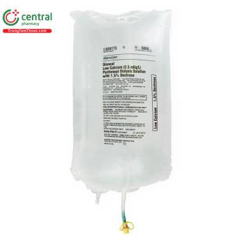 Dianeal low cacium (2.5mEq/l) peritoneal dialysis solution with 1.5% dextrose
