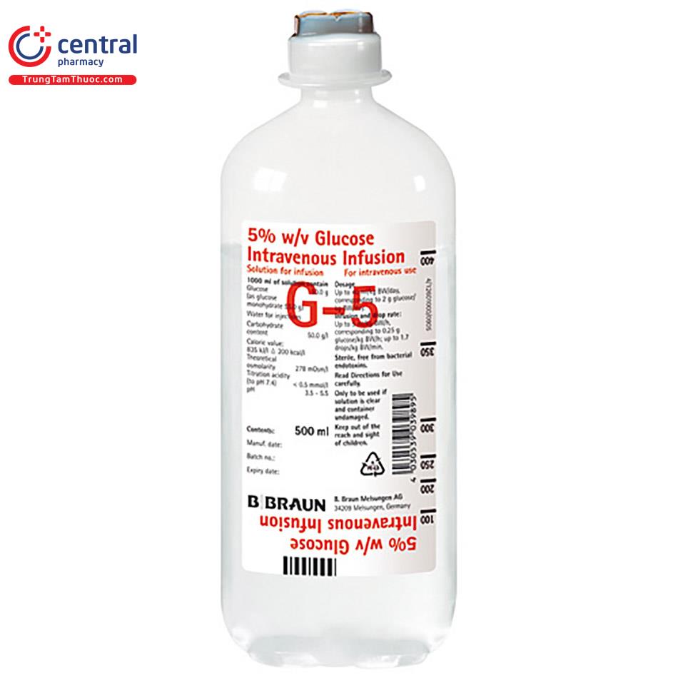 Dung dịch tiêm truyền Glucose 5% 250ml B.Braun