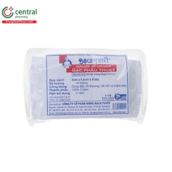 Gạc phẫu thuật Bạch Tuyết (5cm x 6.5cm x 8 lớp) 