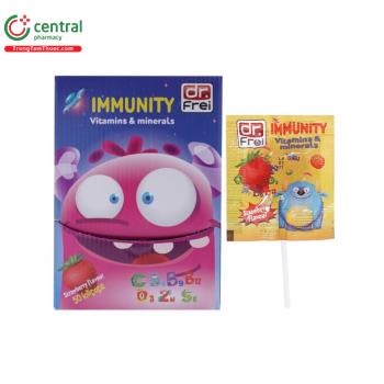 Kẹo mút hương dâu Immunity Vitamins & Minerals