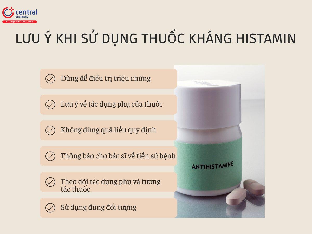 Lưu ý khi sử dụng thuốc kháng histamin