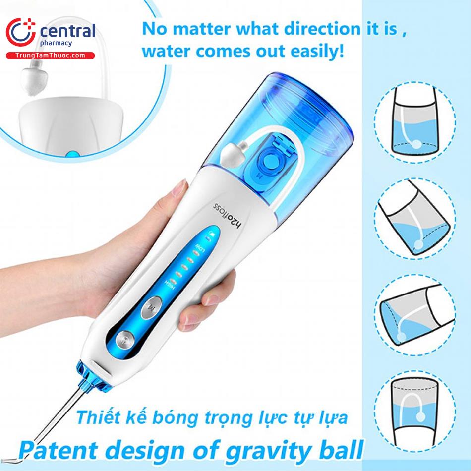 Máy tăm nước h2ofloss HF9P với bóng trọng lực thông minh