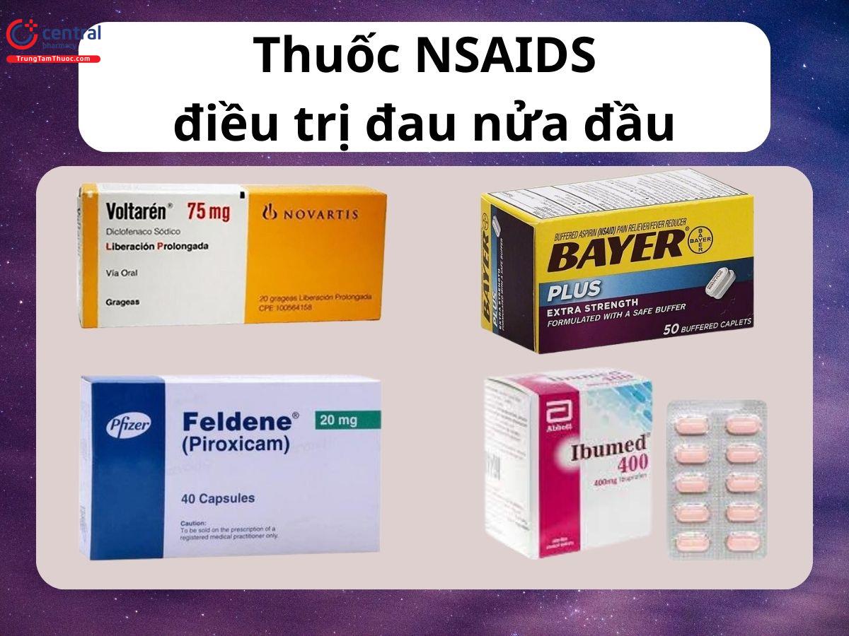 Một số thuốc chống viêm không steroid (NSAID) dùng điều trị đau nửa đầu