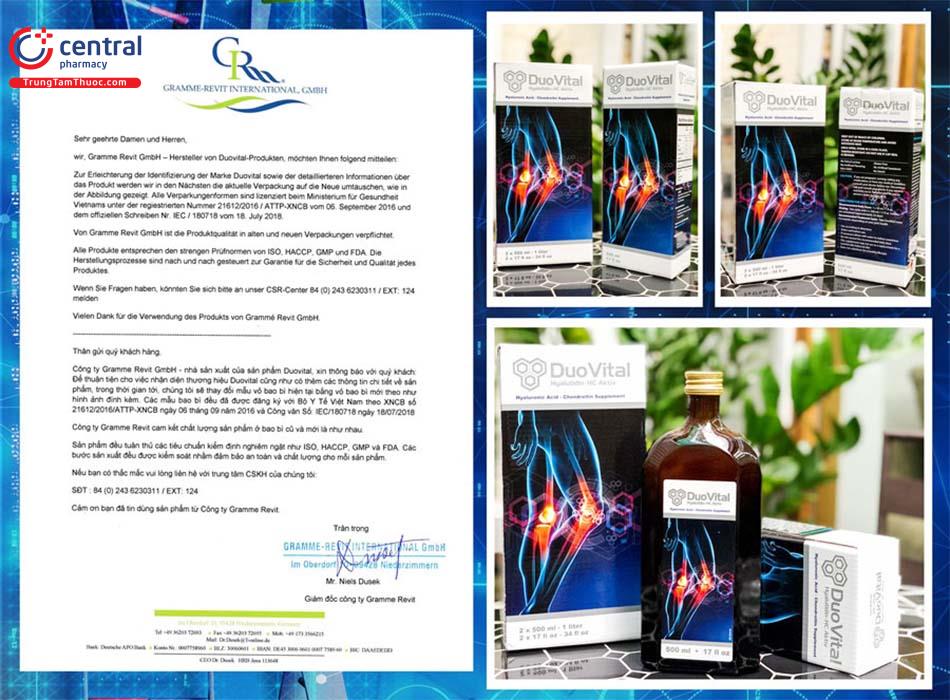 Hình ảnh thông báo mẫu bao bì mới sản phẩm Duovital