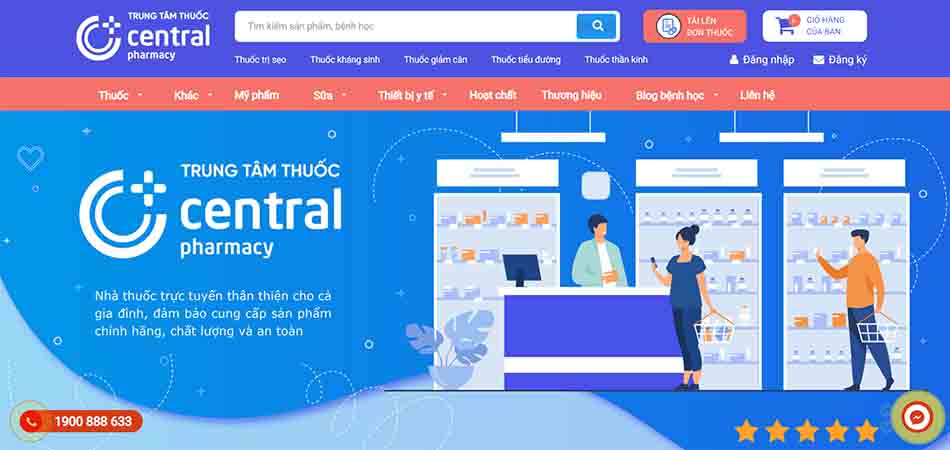 Ảnh minh hoạ trang web Trung tâm Thuốc Central Pharmacy